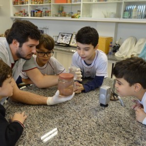 AULA NO LABORATÓRIO SOBRE ANIMAIS VERTEBRADOS E INVERTEBRADOS