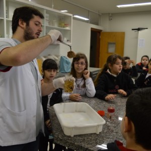 AULA NO LABORATÓRIO SOBRE ANIMAIS VERTEBRADOS E INVERTEBRADOS